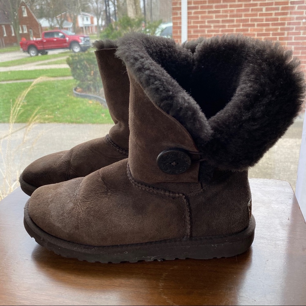 Bailey Button Ugg Boots Dark Brown - image 7
